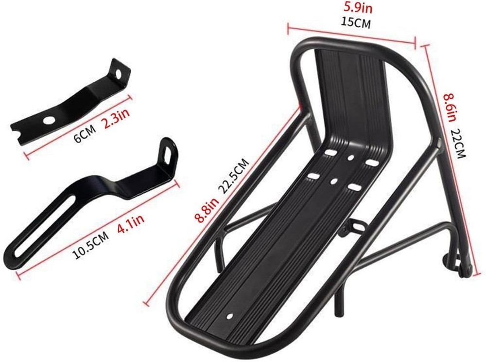 Adjustable Front Fork Bike Cargo Rack for V & Disc Brake Systems