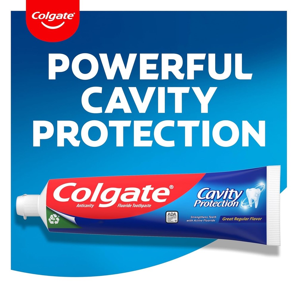 Colgate Cavity Protection Toothpaste with Fluoride, Minty Great Regular Flavor,