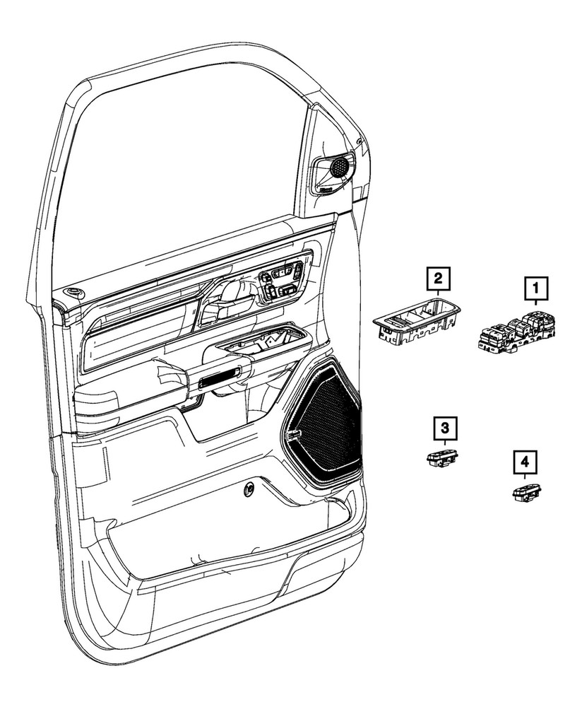 Genuine Mopar Power Window Switch Driver Side 68574287AB
