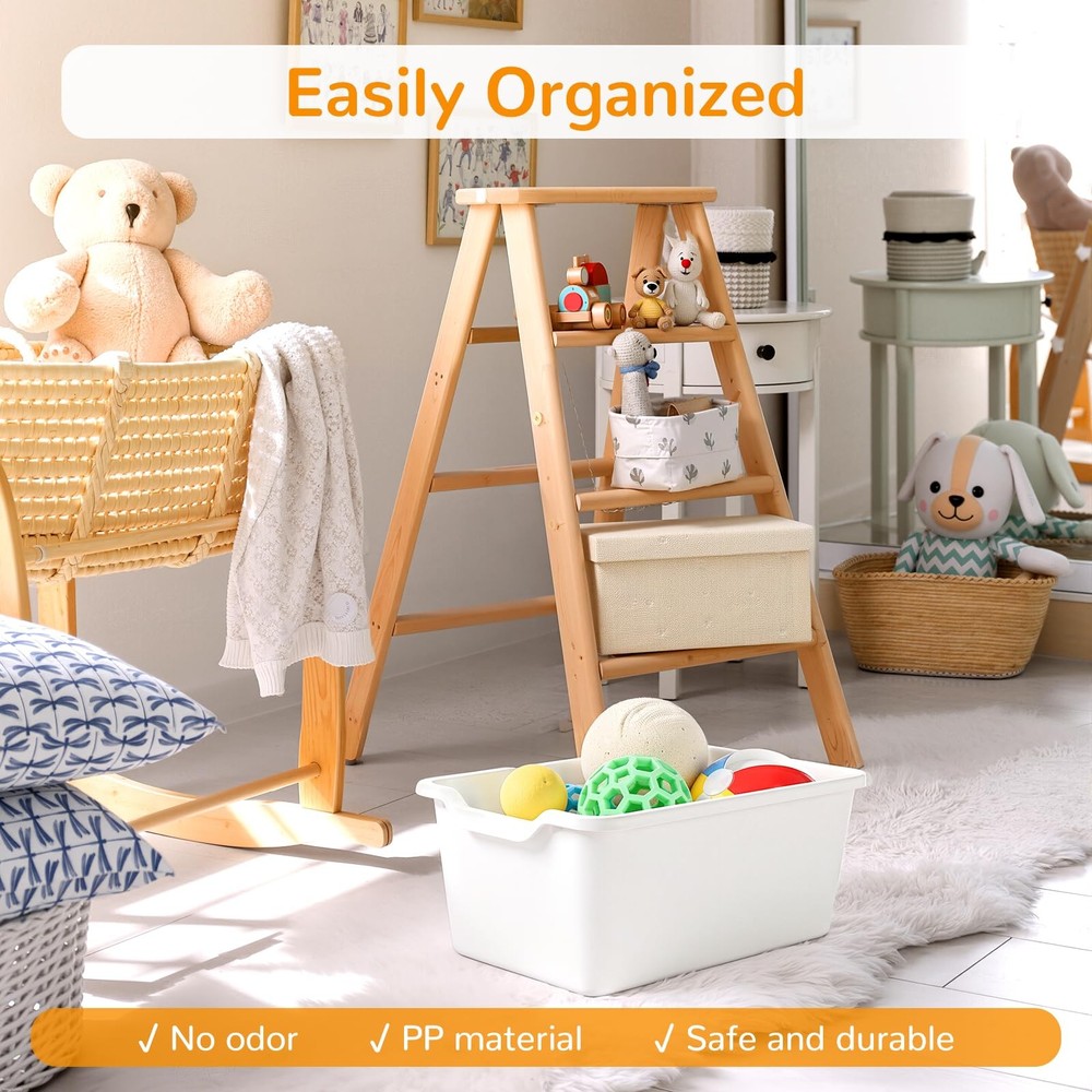 16 Pcs Plastic Book Bins, Scoop Front Cubby Storage Bins, 8 Color Stackable O...