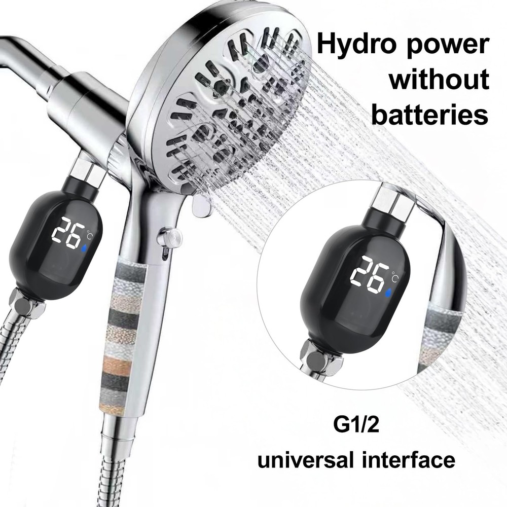 Digital Bath Thermometer Instant Read WaterPowered Shower Thermometer