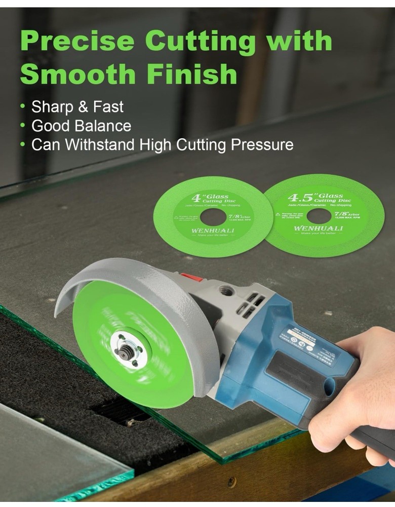5 Pcs Glass Cutting Disc for Angle Grinder, 4” X 7/8”Ceramic Tile Cutter Blade