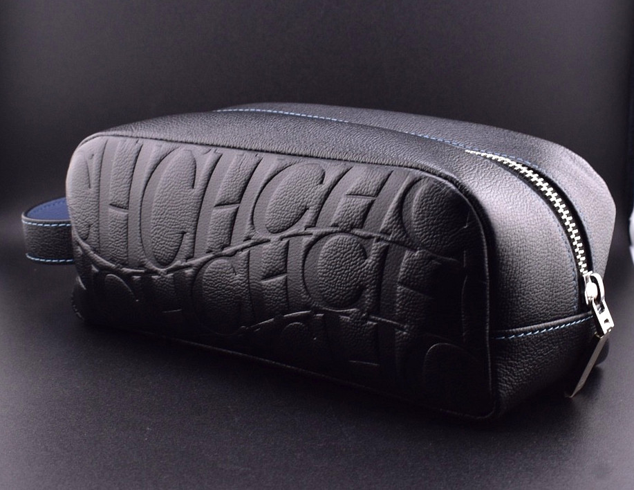 Carolina Herrera Sequoia Leather Toiletry Case - Black