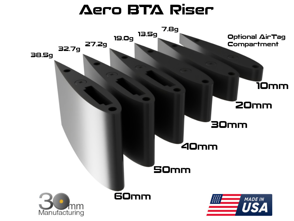 Angled Aero BTA Riser w/AirTag Compartment - TT/Triathlon