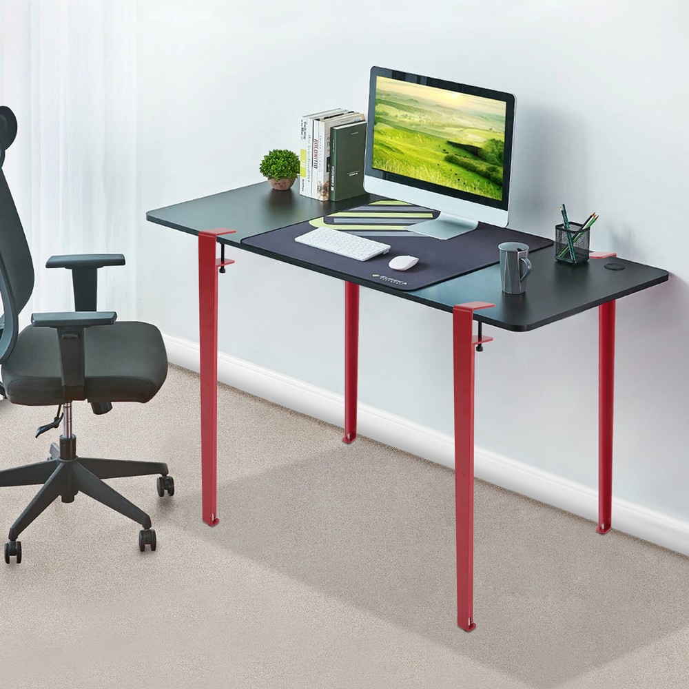 4Pcs Red Adjustable Table Clamp Legs, Sturdy F-Shaped Design