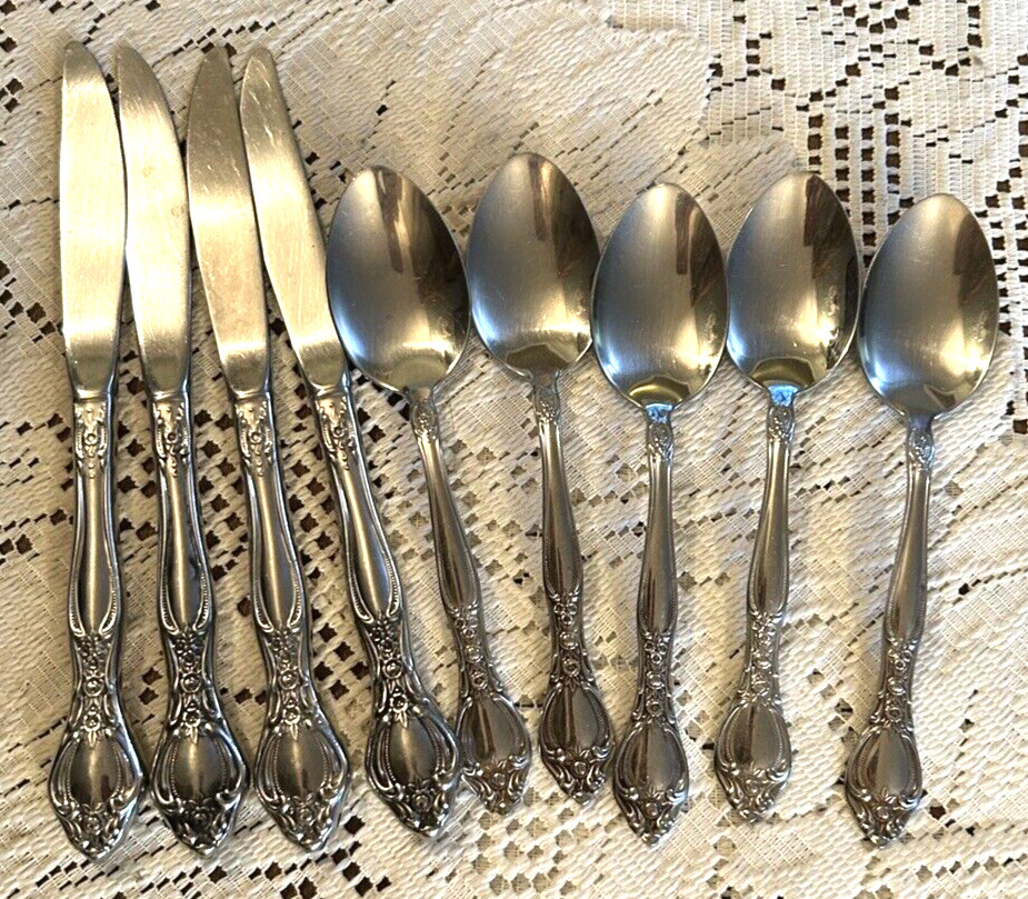 Vintage West Bend Affection Stainless 9 Pieces Knives Spoons