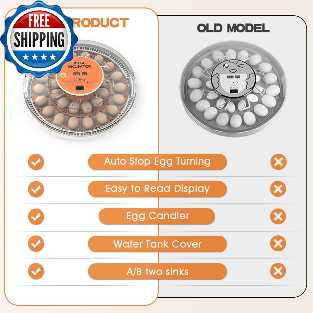 Incubators for Hatching Eggs，30 Egg Incubator,Egg Incubator with Automatic Egg T