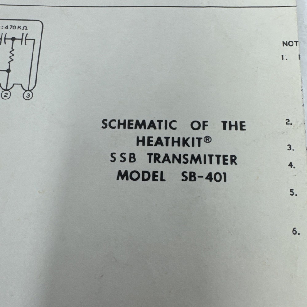 Heathkit SSB Transmitter Model SB-401 Assembly Manual Plus Schematic
