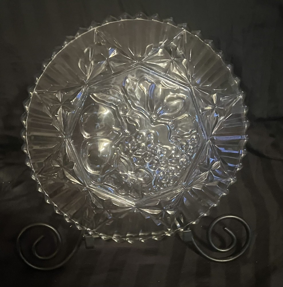 Clear Glass Platter Veg Pattern