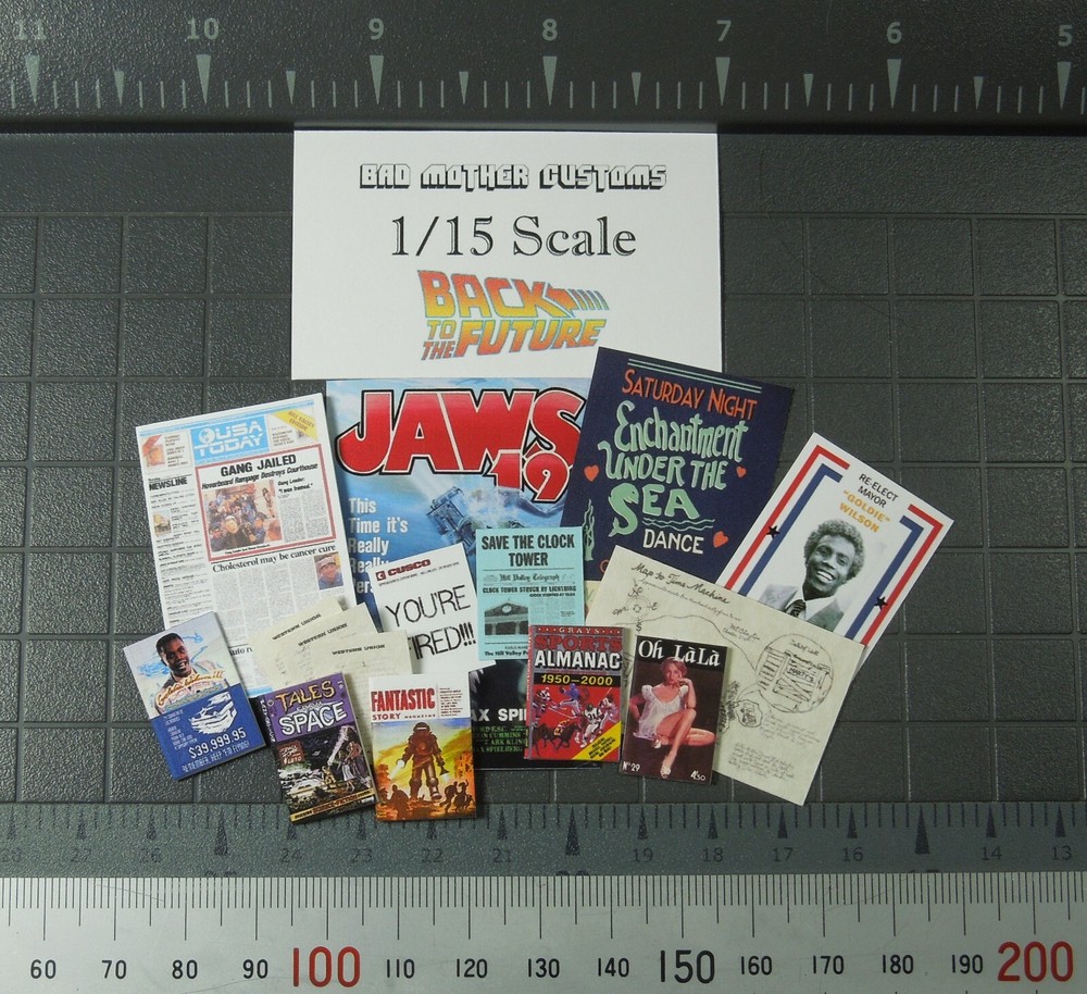 Back to the Future 1/15 scale Magazines and Documents - Large Assortment