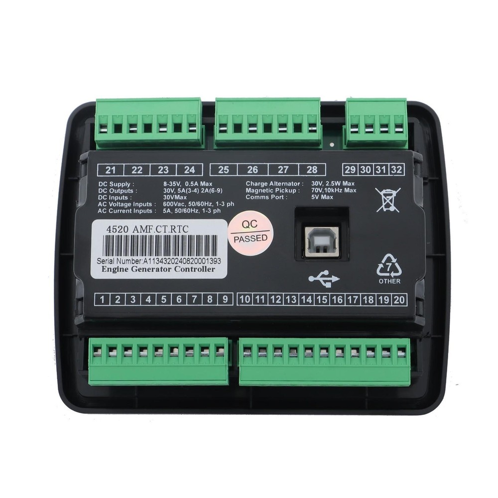 LCD Screen 3‑Phase Mains Detection Control Board Controller Generator DSE4520