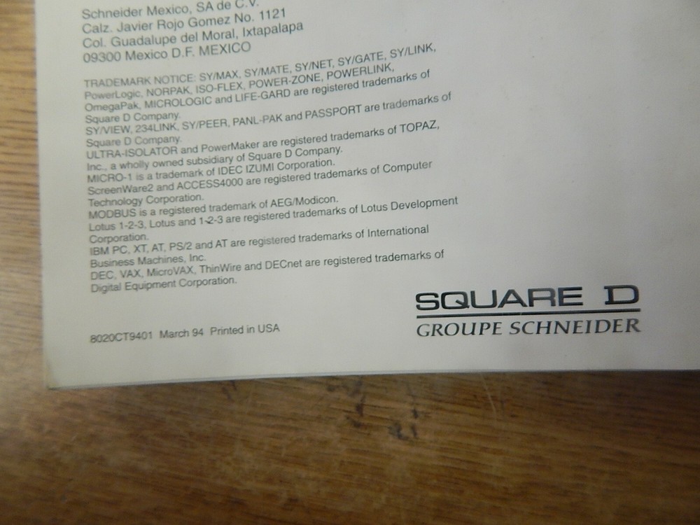 Square D File 8 000 Programmable Controllers Catalog *FREE SHIPPING*