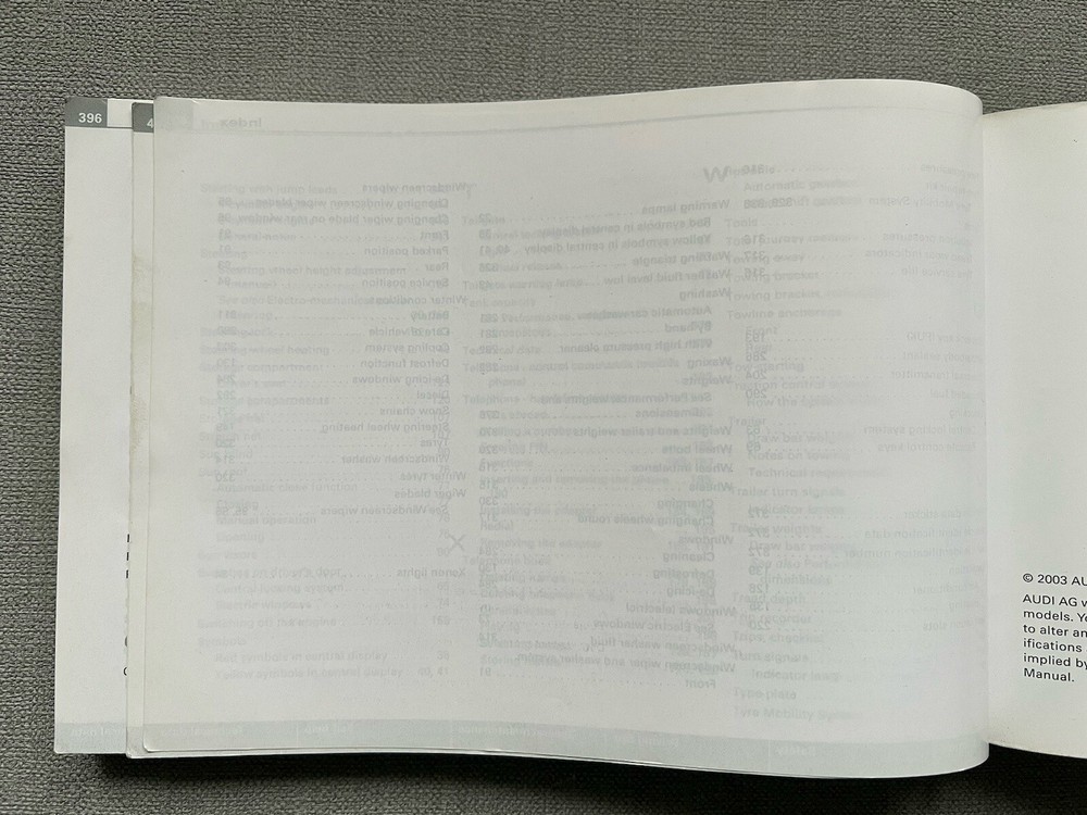 Audi A3 Owners Manual Handbook Pack 03-05