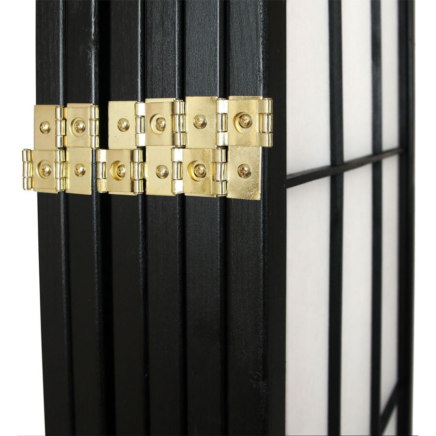 4, 6, 8 Panel Plum Blossom Screen Room Divider White & Black Frame