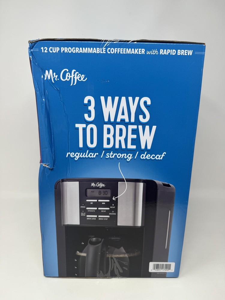 Mr. Coffee Programmable 3-Way Brewing System 12-Cup Drip Coffee Maker New Sealed