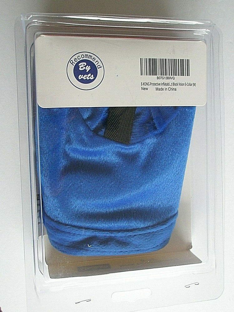 E-Kong Inflatable Collar for Dogs Medium Blue new
