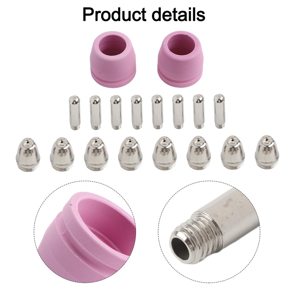 For AG60 Compatible Plasma Cutter Accessories 18PCS Electrode Nozzle Set