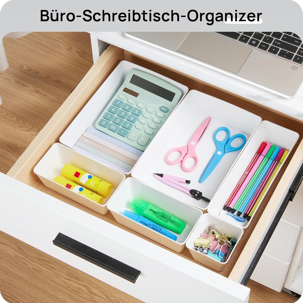 25-Piece Plastic Drawer Organizers - Clear Stackable Bins for Versatile Storage