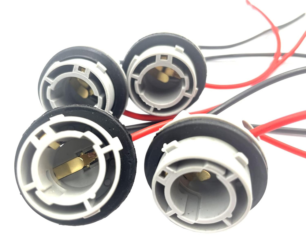 4 Pack 1156 BA15S LED Bulbs Socket Pre-Wired Socket Holder Adapter Connector ...