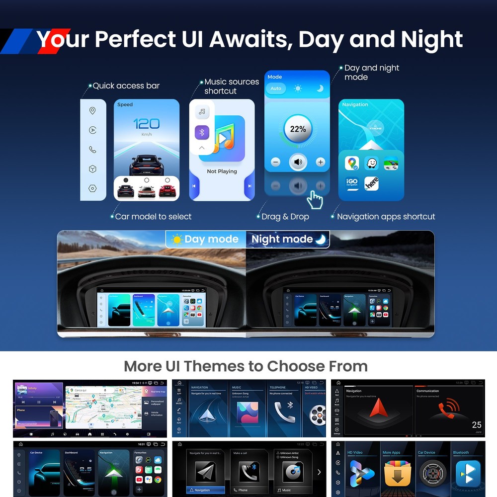 Display Screen for BMW E60/E61/E90/E91/E92/E93 CIC Android 14 8+128G CarPlay 4G