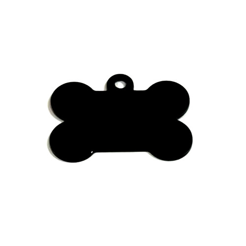 Black Bone Pet Tags Lightweight Metal 1.5"