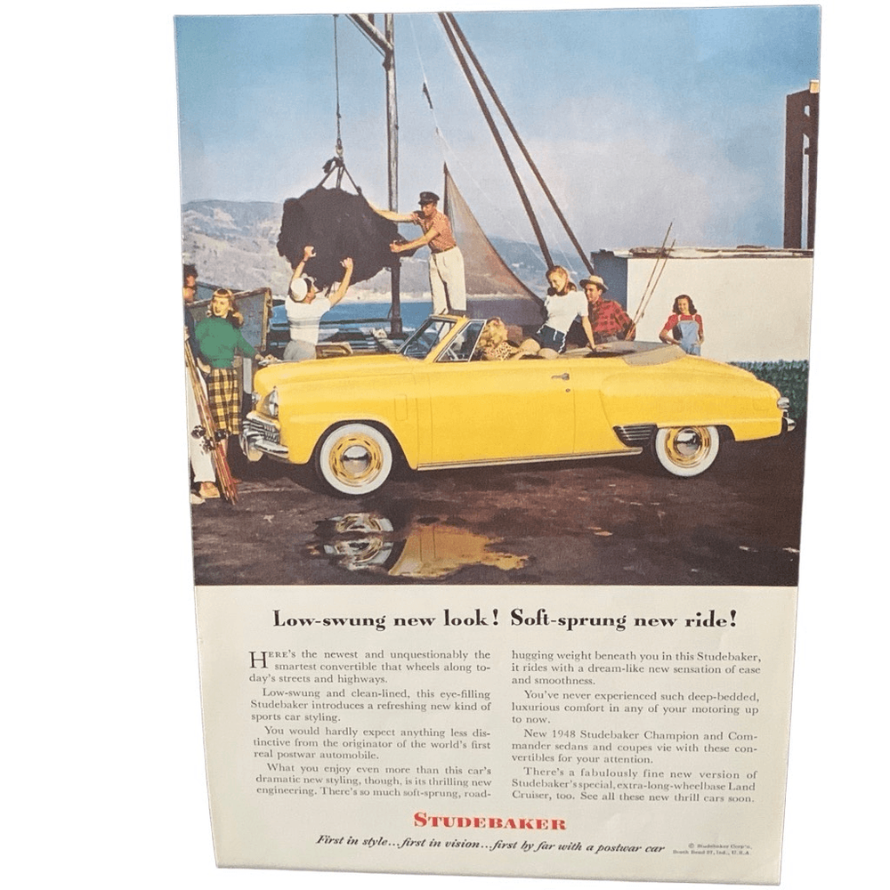 Vintage 1948 Studebaker Low Swung New Look Ad Advertisement