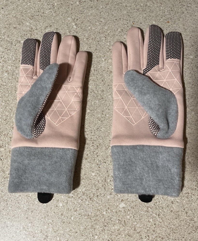 Xersion Women's Touch Screen Workable Pink & Grey Gloves Fits Small & Medium