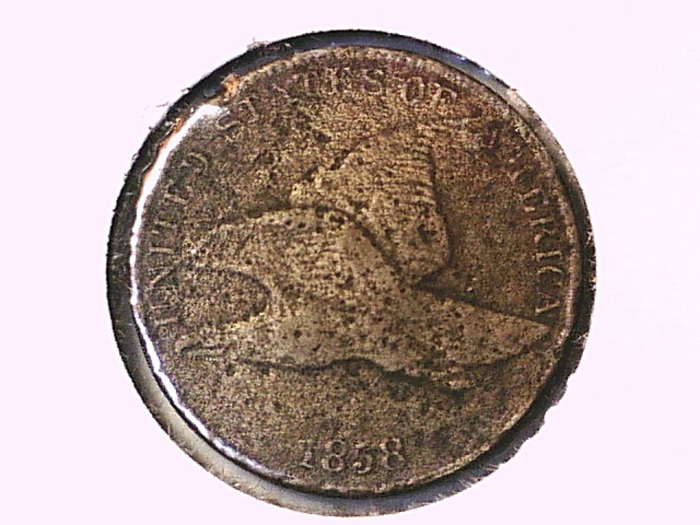 1858 Flying Eagle Cent Genuine Raw Ungraded 01065