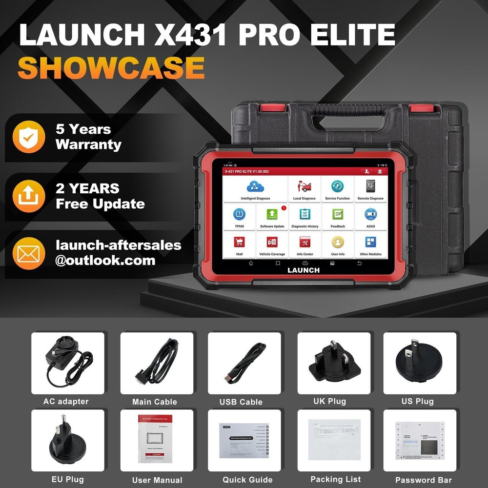 2026 LAUNCH X431 Pro Elite Auto Full Systems Diagnostic Scanner Tool Key Coding