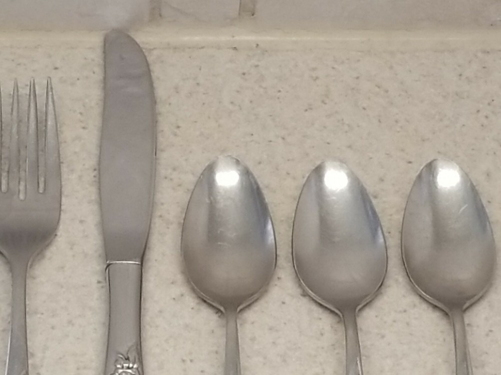 ONEIDA STAINLESS FLATWARE HIGHLAND ROSE PATTERN 6 PIECE MISCELLANEOUS BATCH