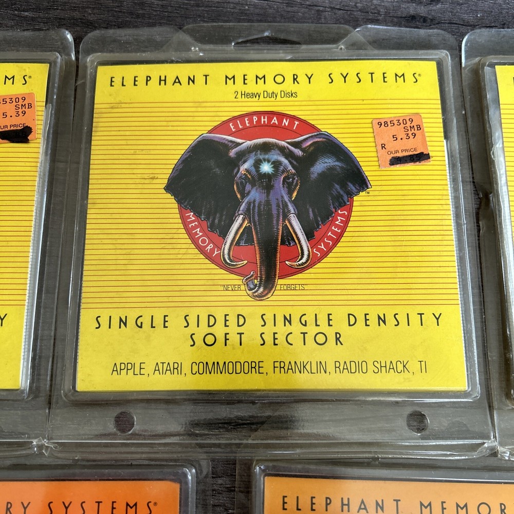Vintage NOS Elephant Memory Systems Floppy Disk Lot With Stickers