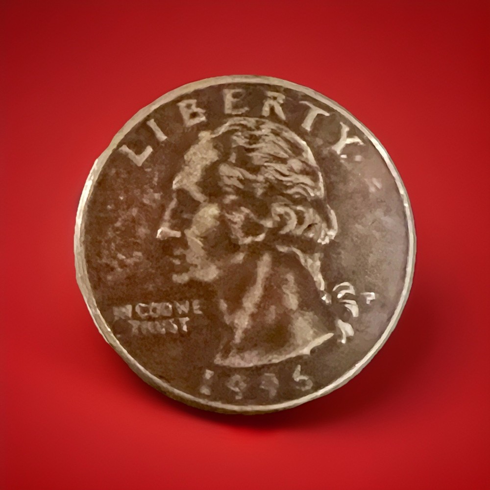 1996 P WASHINGTON QUARTER MISSING OBVERSE AND REVERSE CLAD LAYER