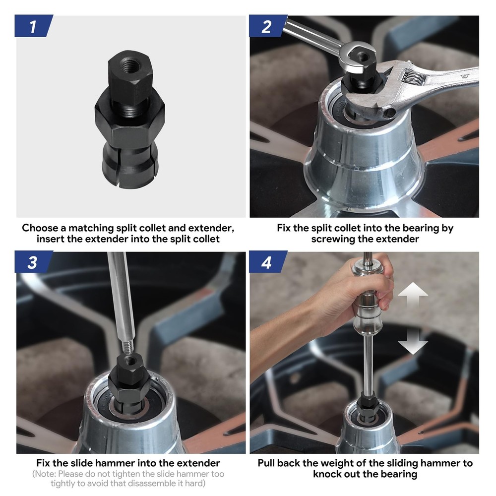 ZUXUSE Motorcycle Bearing Puller Kit, Blind Bearing Puller Kit, Slide Hammer ...