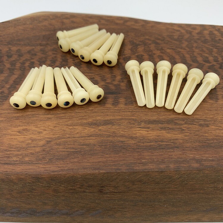 60x Guitar Pin String Peg Unbleached Bone Bridge Abalone shell Luthier H01