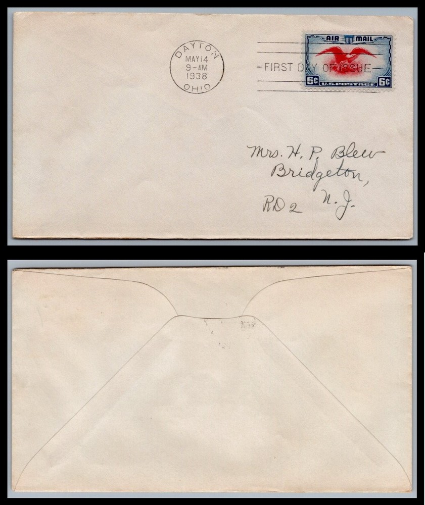 US FDC # C23 6c Eagle Holding Shield  none   1938, 9Q3169