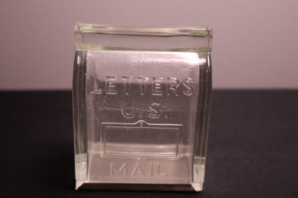 Antique Pressed Glass U.S. Mail Mailbox Candy Container 1920s