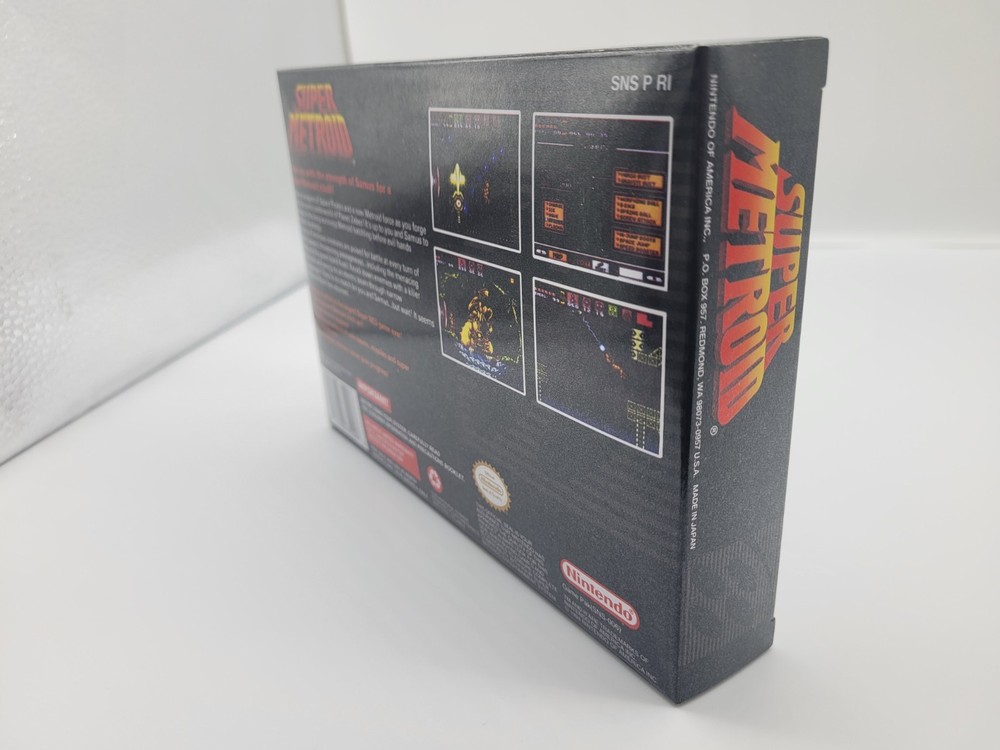 SUPER METROID SUPER SNES BOX ONLY REPLACEMNT BOX INCLUDES INSERTS + CLEAR CASE