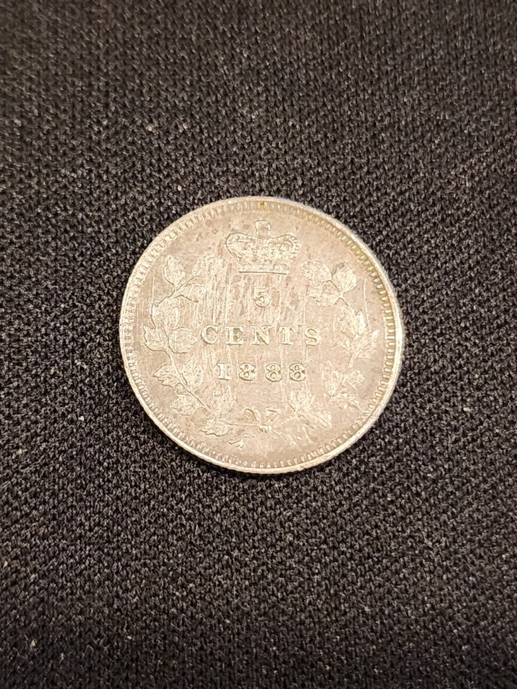 1888 Canada 5 Cents Silver Coin