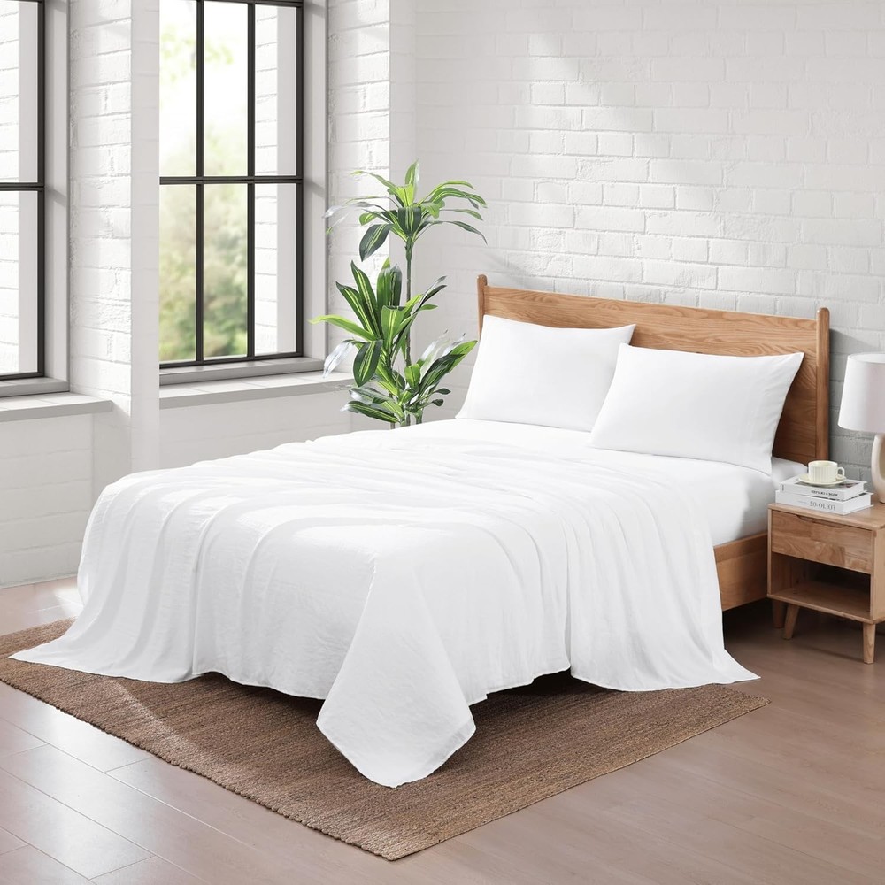 Casaplatino King Size Bedding Set, Pre-washed Brushed Microfiber King Sheet,