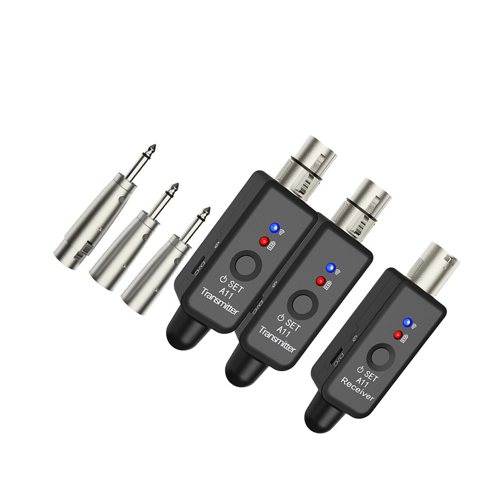 For Mic Guitar MixerWireless XLR Adapter System Dual Transmitter&Receiver