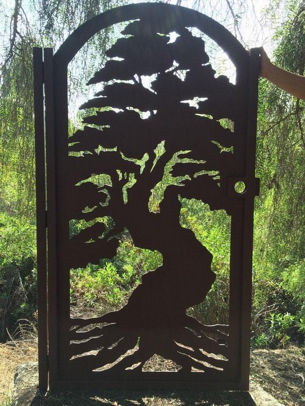 Bonsai Tree Gate Metal Art_36"x60"