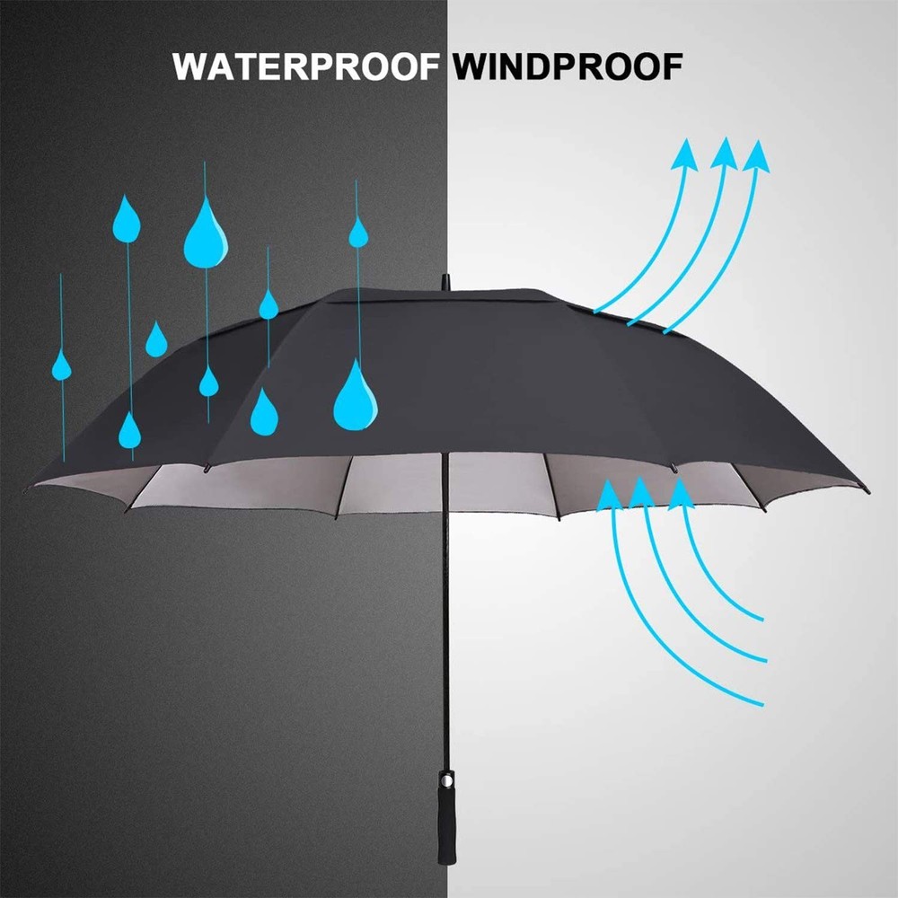G4Free 62" Large Windproof Golf Umbrella Automatic Open Double Canopy UV Protect