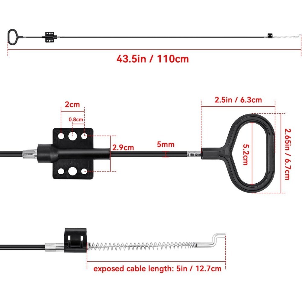 Sofa Recliner Cable Replacement Pull Handle with S Tip D Ring for Reclined Chair