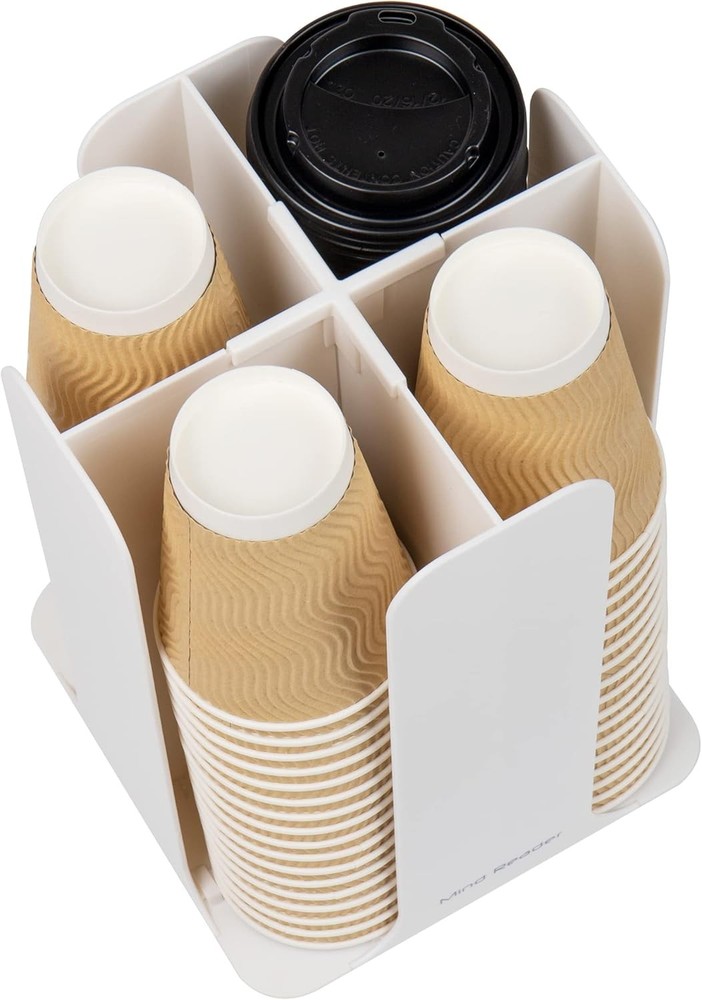 Cup and Lid Carousel Countertop Organizer White