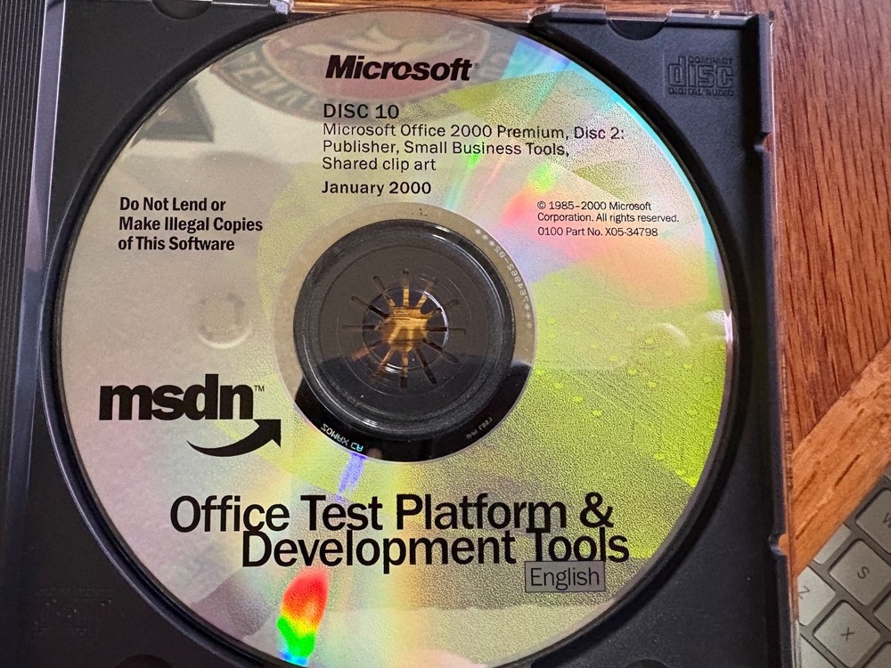 Microsoft Office Test Platform & Development Tools CDs January 2000 Disc 9-12