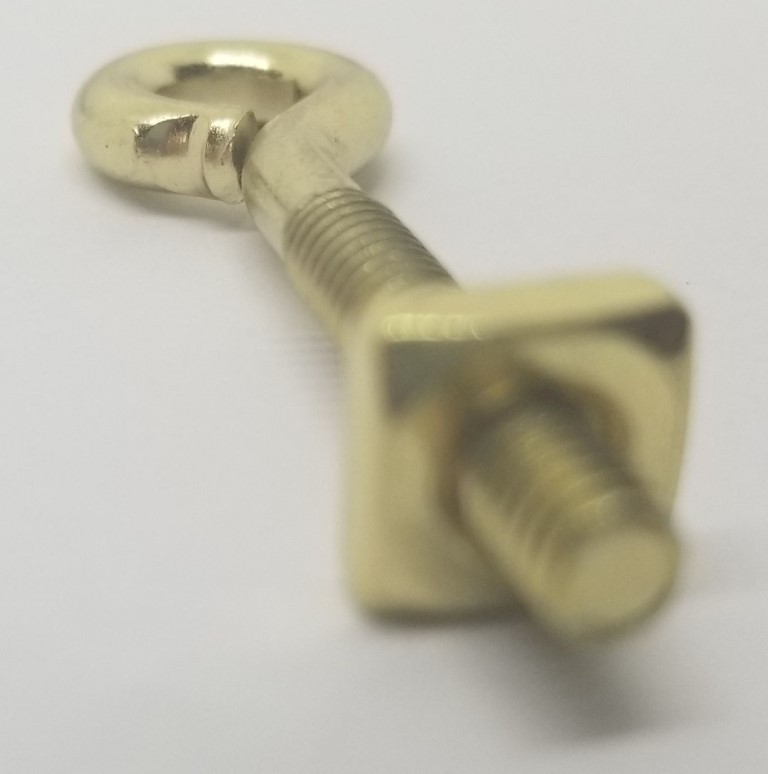 POLISHED BRASS EyeBolt eyelet post for bail pull handle drop hook hole steel