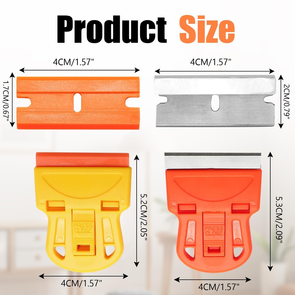 ISDVBUY 2 Sets Razor Blade Scrapers, Plastic Scraper Tool Extra 10 Plastic...