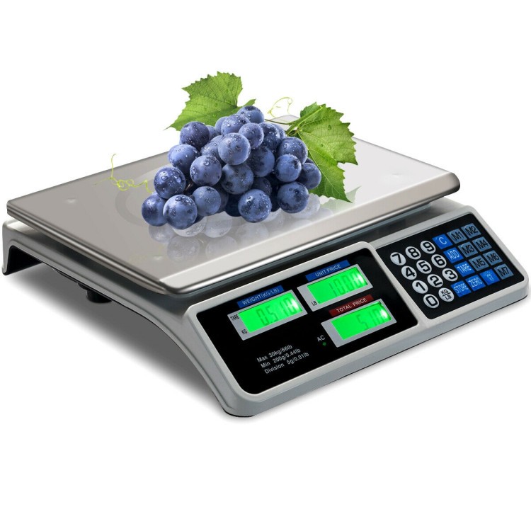 66 lb Electric Price-Computing Scale with LCD Display – Fast, Accurate Pricing