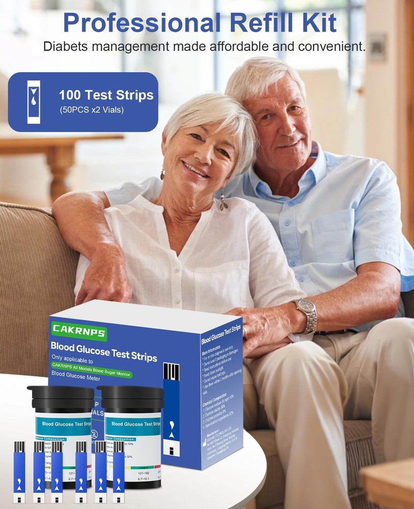 Blood Glucose Test Strips, 100 Count for Diabetes, Accurate, Auto Code, Compa...