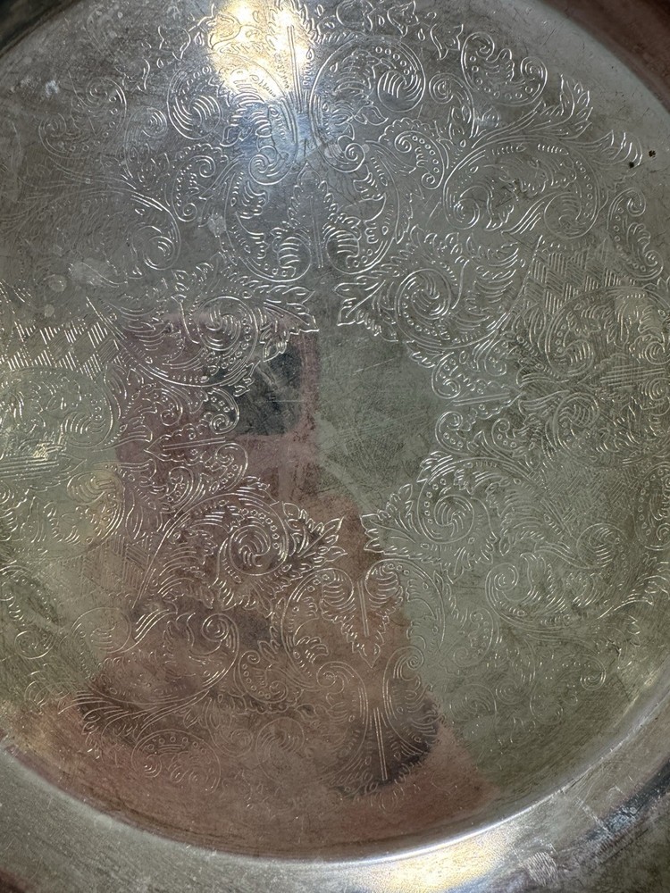 Vintage Engraved Silver Plate